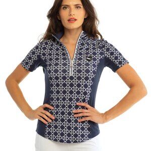 BRAND NEW: Goode Rider Ladie's Ideal Show Shirt Size Small / Navy Floral
